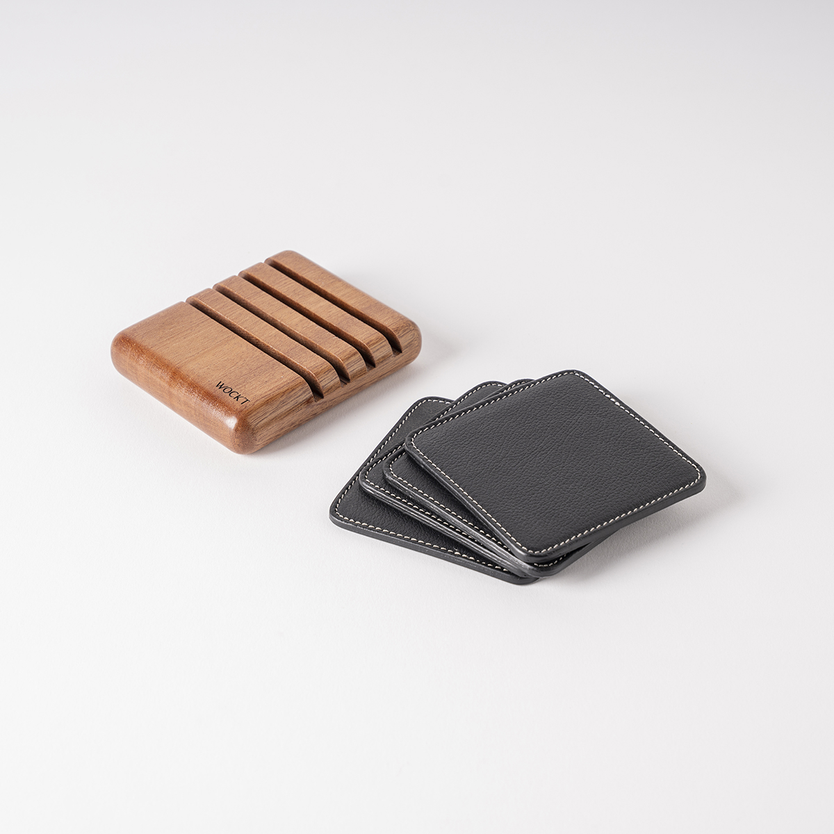 The WoCoaster Acajou Jet Black