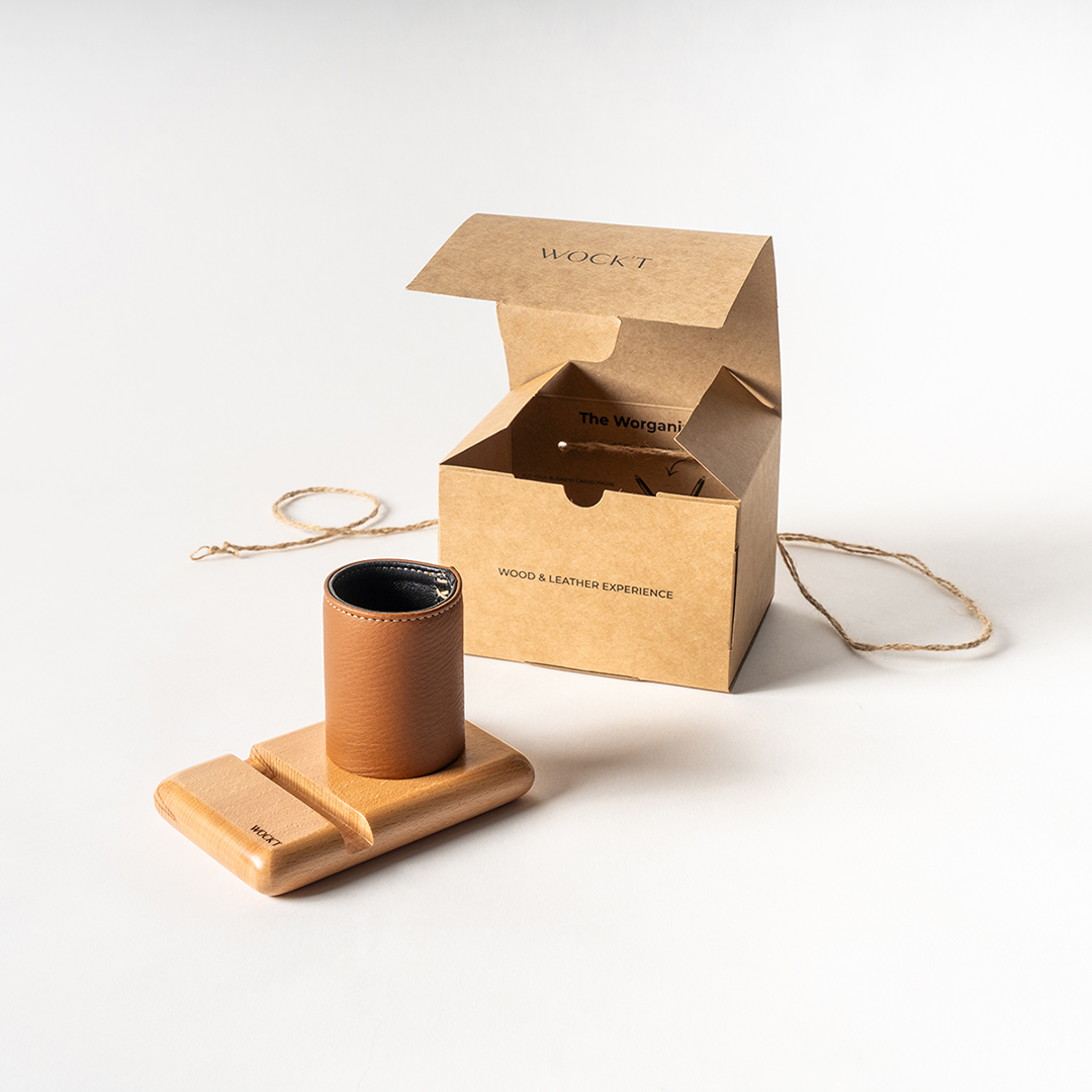 Pack Hub Hêtre Camel - Accessoires de Bureau Tunisie